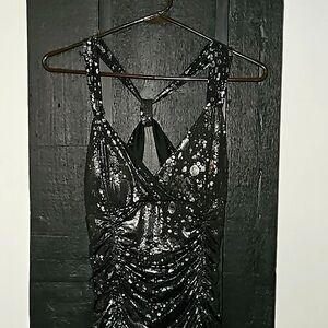 Cross back body hugging sexy dress